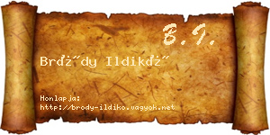 Bródy Ildikó névjegykártya