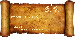 Bródy Ildikó névjegykártya